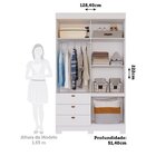 Guarda-roupa 100% Mdf 2 Portas De Correr 3 Gavetas E 6 Pés Ch