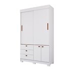 Guarda-roupa 100% Mdf 2 Portas De Correr 3 Gavetas E 6 Pés Ch