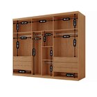 Guarda-roupa 100% Mdf 6 Portas 6 Gavetas Istambul Naturalle
