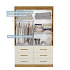 Guarda Roupa 100% Mdf Com Espelho 2 Portas 6 Gavetas Texas Yp