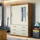 Guarda Roupa 100% Mdf Com Espelho 2 Portas 6 Gavetas Texas Yp