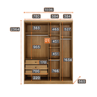 Guarda Roupa 100% Mdf Espelhado 9 Portas 6 Gavetas - Linea-cu