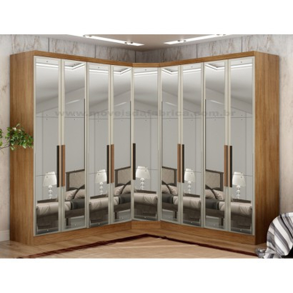 Guarda Roupa 100% Mdf Espelhado 9 Portas 6 Gavetas - Linea-cu