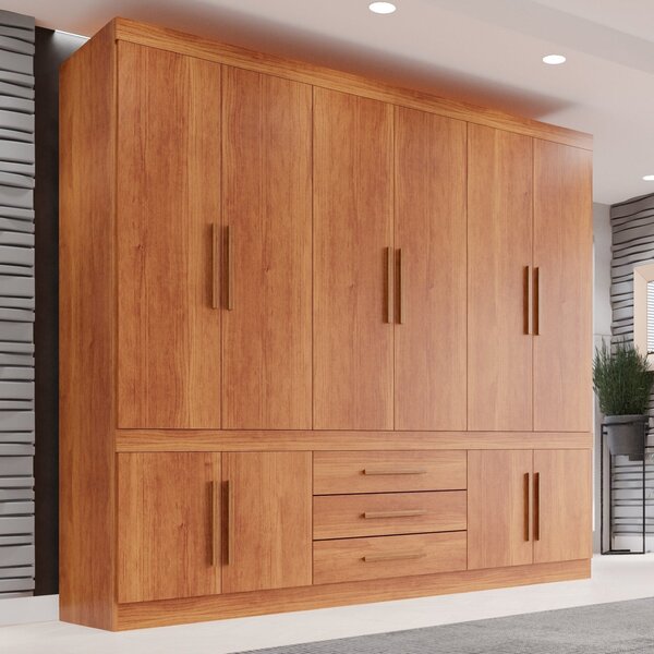 Guarda-roupa 10 Portas 3 Gavetas Parma Premium Cinamomo