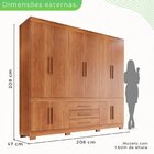 Guarda-roupa 10 Portas 3 Gavetas Parma Premium Cinamomo