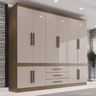 Guarda-roupa 10 Portas 3 Gavetas Parma Premium Ipê/off White