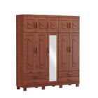 Guarda Roupa 10 Portas 4 Gavetas Com Espelho Cobre Imbuia 126