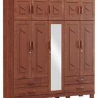 Guarda Roupa 10 Portas 4 Gavetas Com Espelho Cobre Imbuia 126