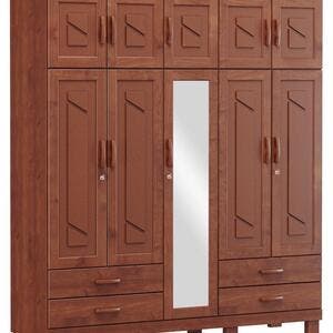 Guarda Roupa 10 Portas 4 Gavetas Com Espelho Cobre Imbuia 1264t ...