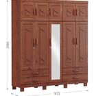 Guarda Roupa 10 Portas 4 Gavetas Com Espelho Cobre Imbuia 126