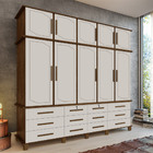 Guarda Roupa 10 Portas E 12 Gavetas Nicolau Malbec/off White
