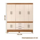 Guarda Roupa 10 Portas E 3 Gavetas 1.92m Amendola Off White N
