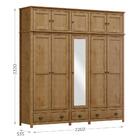 Guarda Roupa 10p 3g Espelho Madeira Maciça 220 Cm 9139 Milani