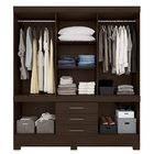 Guarda Roupa 10p Com Espelho Berlim Ébano