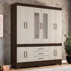 Guarda Roupa 10p Com Espelho Berlim Ébano/off White