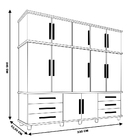 Guarda Roupa 12 Portas 6 Gavetas E Sapateira Hawking Malbec G
