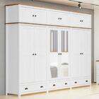 Guarda Roupa 12p 3g Espelho Madeira Maciça 261 Cm 9134 Milani