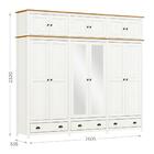 Guarda Roupa 12p 3g Espelho Madeira Maciça 261 Cm 9134 Milani