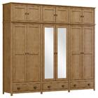 Guarda Roupa 12p 3g Espelho Madeira Maciça 261 Cm 9134 Milani
