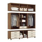 Guarda Roupa 13 Portas 7 Gavetas Contemporâneo Jatobá/areia