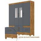 Guarda Roupa 165 Cm 6 Portas 2 Gavetas Casal Com Espelho Frei