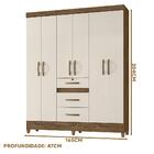 Guarda Roupa 165 Cm 6 Portas 3 Gavetas Casal Castanho Wood Ba