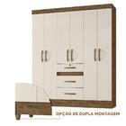 Guarda Roupa 165 Cm 6 Portas 3 Gavetas Casal Castanho Wood Ba