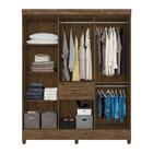 Guarda Roupa 165 Cm 8 Portas 1 Gaveta Casal Castanho Wood Pil