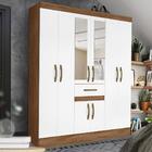 Guarda Roupa 165 Cm 8 Portas 1 Gaveta Casal Com Espelho Natur