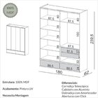 Guarda-roupa 180 Cm Com 4 Portas Quarto Freijo/off White