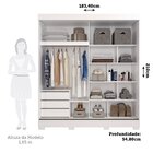Guarda-roupa 183cm 2 Portas De Correr Com Pés 100% Mdf Bonito
