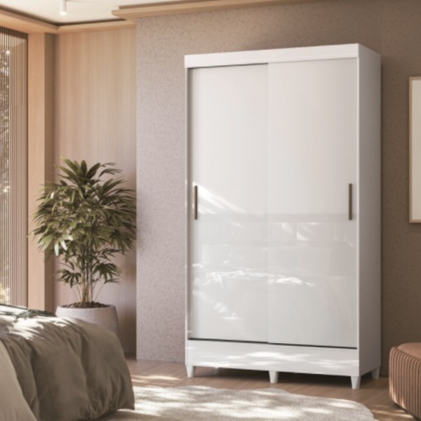 Guarda Roupa 1 06m 2 Portas Correr Com Pés  Santos Andira Fit