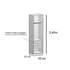 Guarda-roupa 1 Porta Com Espelho Altezza Branco