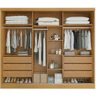 Guarda-roupa 1 Portas Espelhada Mdf 6 Gavetas - Bergamo-natur