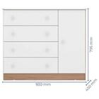 Guarda Roupa 2617 Cômoda Infantil 2561 Carvalho Branco