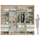 Guarda-roupa 267cm 2 Portas De Correr Com Espelho  Freijó/off