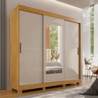 Guarda-roupa 2 Gavetas 3 Portas De Correr Com Espelho Com Pés