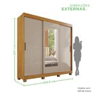 Guarda-roupa 2 Gavetas 3 Portas De Correr Com Espelho Com Pés