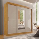 Guarda-roupa 2 Gavetas 3 Portas De Correr Com Espelho Porto C