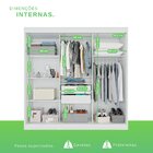 Guarda-roupa 2 Gavetas 3 Portas De Correr Porto Branco