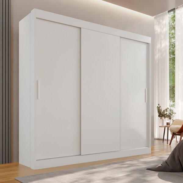Guarda-roupa 2 Gavetas 3 Portas De Correr Porto Branco