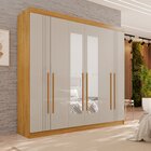 Guarda-roupa 2 Gavetas 6 Portas Com Espelho Lisboa Cinamomo /