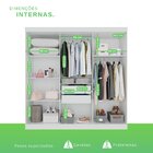 Guarda-roupa 2 Gavetas 6 Portas Lisboa Branco