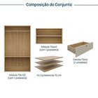 Guarda-roupa 2 Módulos 2 Gavetas Frame Cabecasa Madeiraorigin
