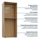 Guarda-roupa 2 Módulos 3 Prateleiras 3 Gavetas Frame Cabecasa