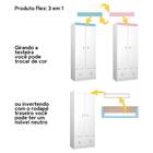 Guarda Roupa 2 Portas 1 Gaveta Satriani Flex M08 Branco/rosa/