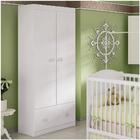 Guarda Roupa 2 Portas 1 Gaveta Satriani Flex M08 Branco/rosa/