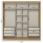 Guarda-roupa 2 Portas 222cm X 230cm Malaga Capuccino/off White