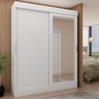 Guarda-roupa 2 Portas 2 Gavetas Com Espelho 0560 Branco/fosco