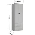Guarda-roupa 2 Portas 2 Gavetas Fort Branco